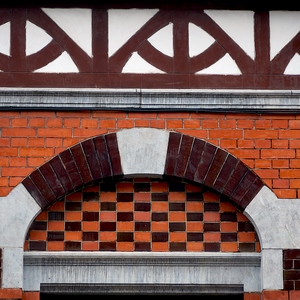 Murs en structure de briques rouges et marrons - Belgique  - collection de photos clin d'oeil, catégorie rues